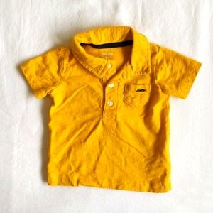 carter's yellow polo pocket t-shirt 9 months baby boy